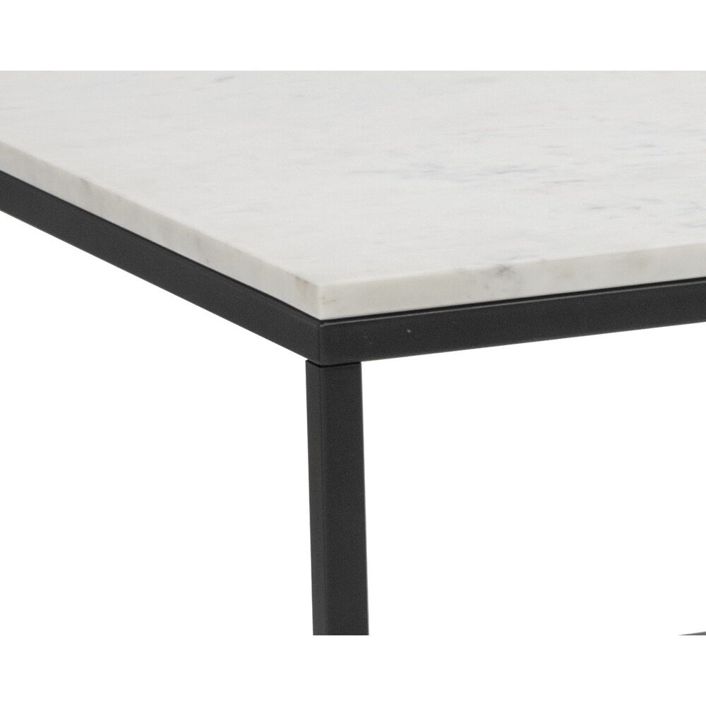 Ellery 60 X 30 inch White / Matte Black Coffee Table
